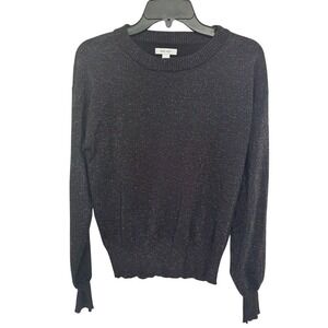 Nine West Long Sleeve Women's Small Crewneck Black Sweater Multicolor Sparkle